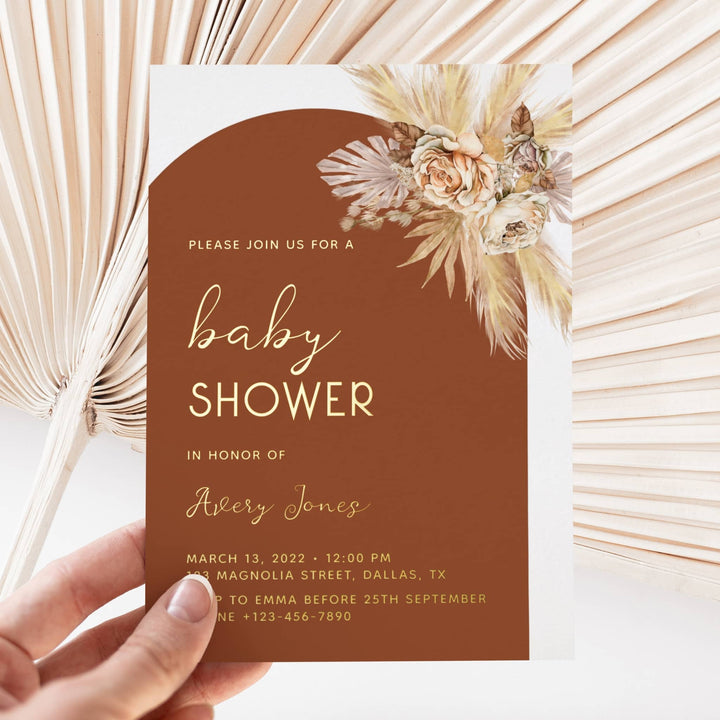 SWEET PAMPAS Baby Shower Invitation