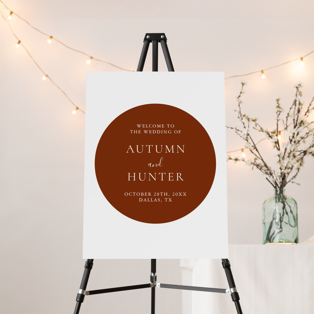 FALL TERRACOTTA Wedding Welcome Sign