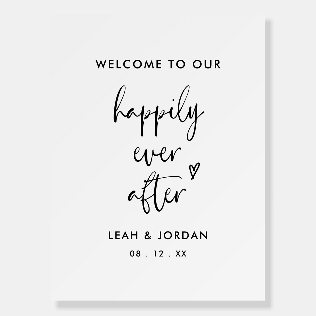 BOHO HEART Happily Ever After Welcome Sign