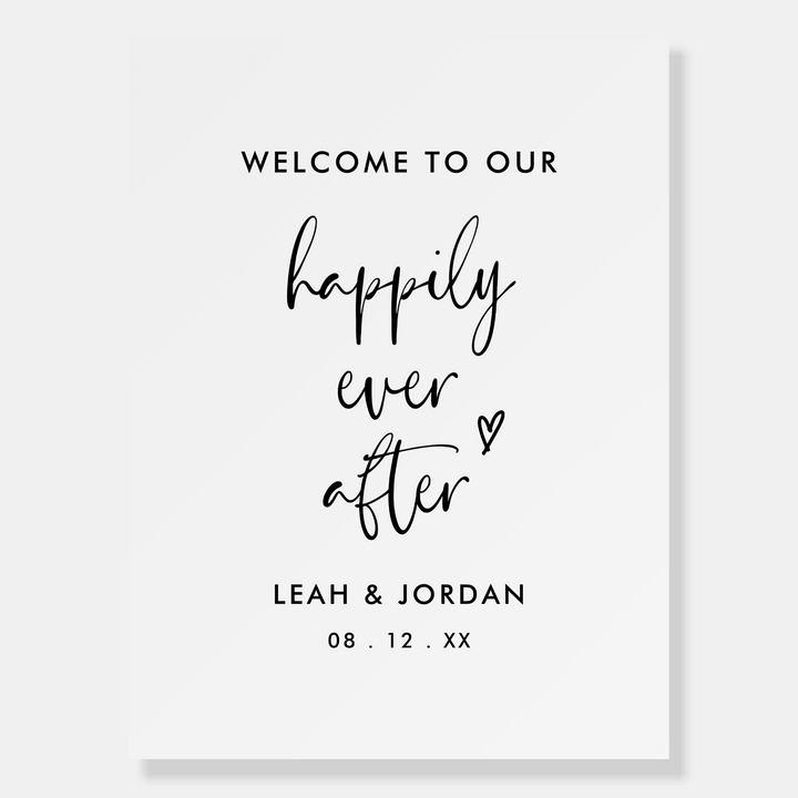 BOHO HEART Happily Ever After Welcome Sign