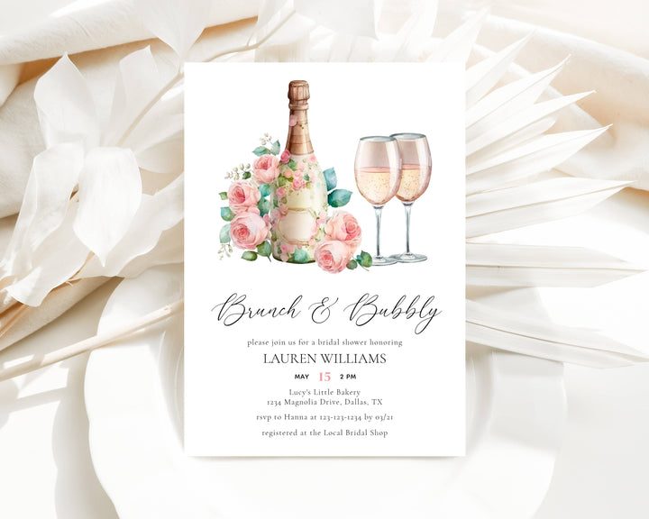 BRUNCH & BUBBLY Bridal Shower Invitation