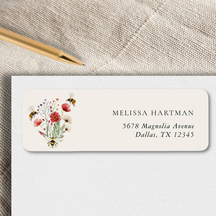 MEANT TO BEE Bridal Shower Return Address Labels