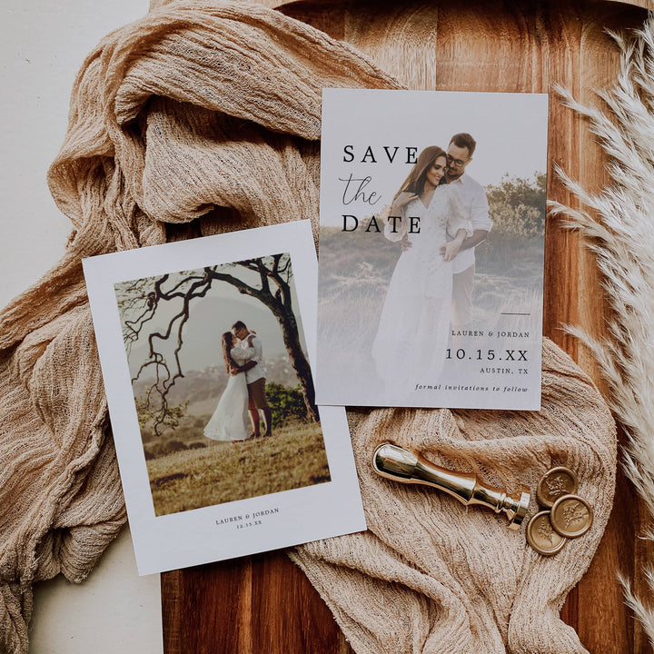 RUSTIC CHIC Save The Date Invitation