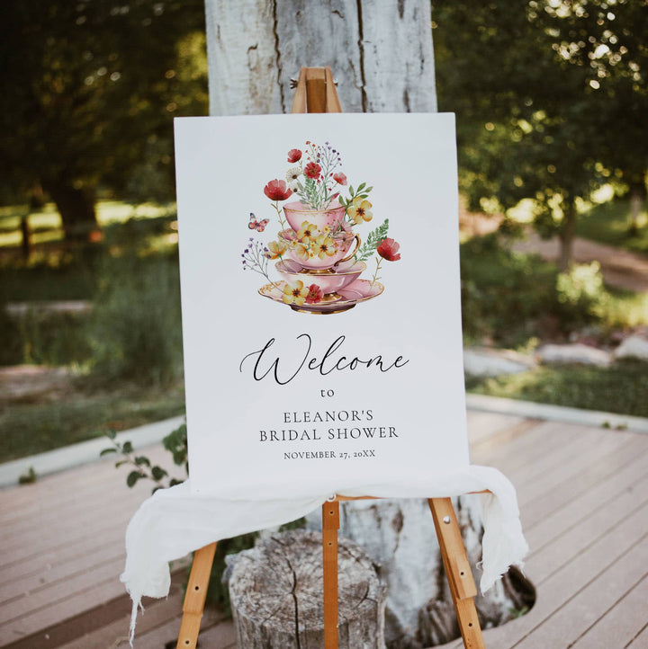 TIME FOR TEA Bridal Shower Welcome Sign