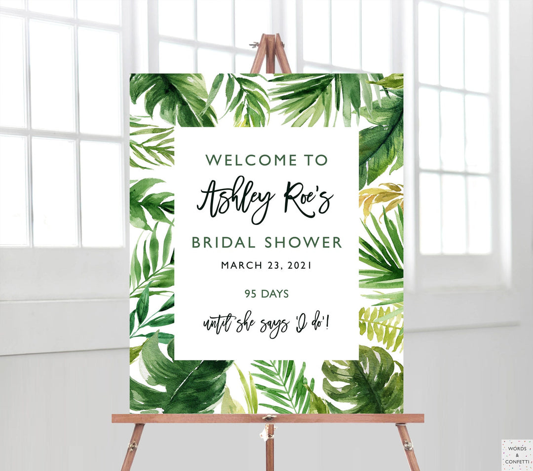 Tropicana Jungle Bridal Shower Welcome Sign