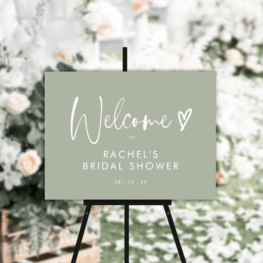 BOHO HEART Bridal Shower Welcome Sign