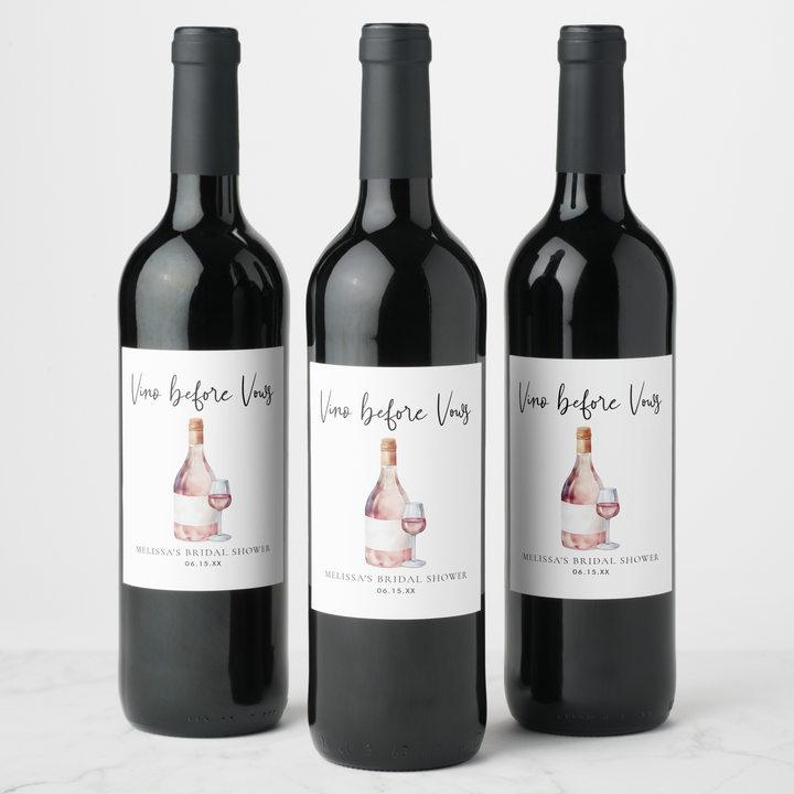 VINO BEFORE VOWS Bridal Shower Wine Labels