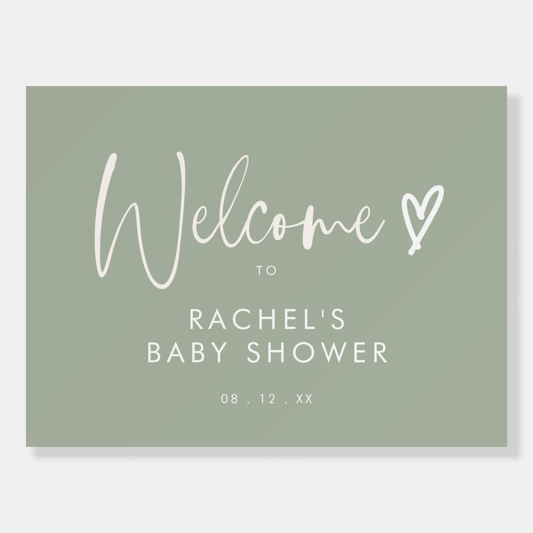 BOHO HEART Baby Shower Welcome Sign