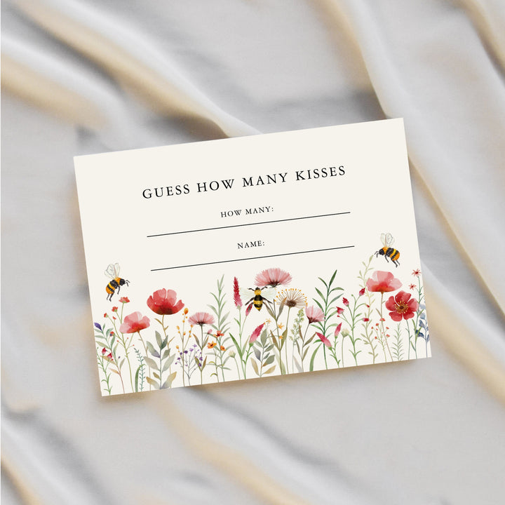 MEANT TO BEE Bridal Shower Guess How Many Kisses Cards