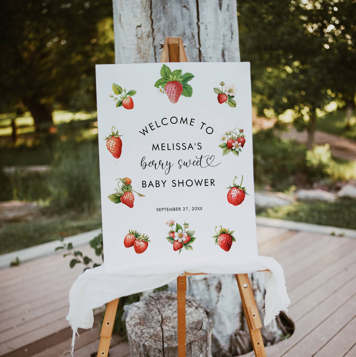 BERRY SWEET Baby Shower Welcome Sign