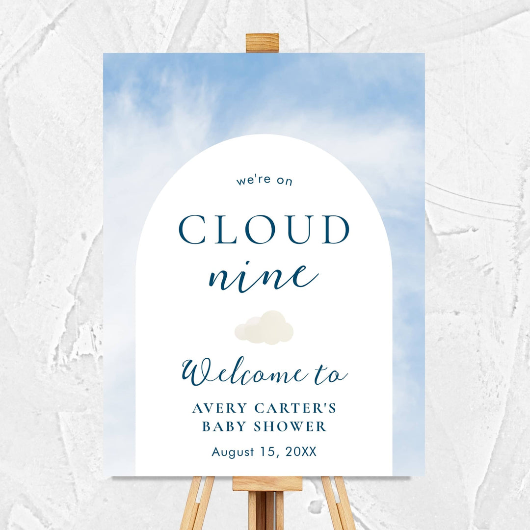 CLOUD 9 Baby Shower Welcome Sign