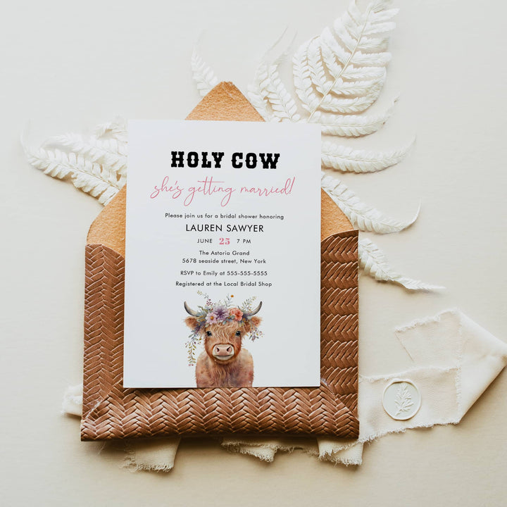 HOLY COW Bridal Shower Invitation