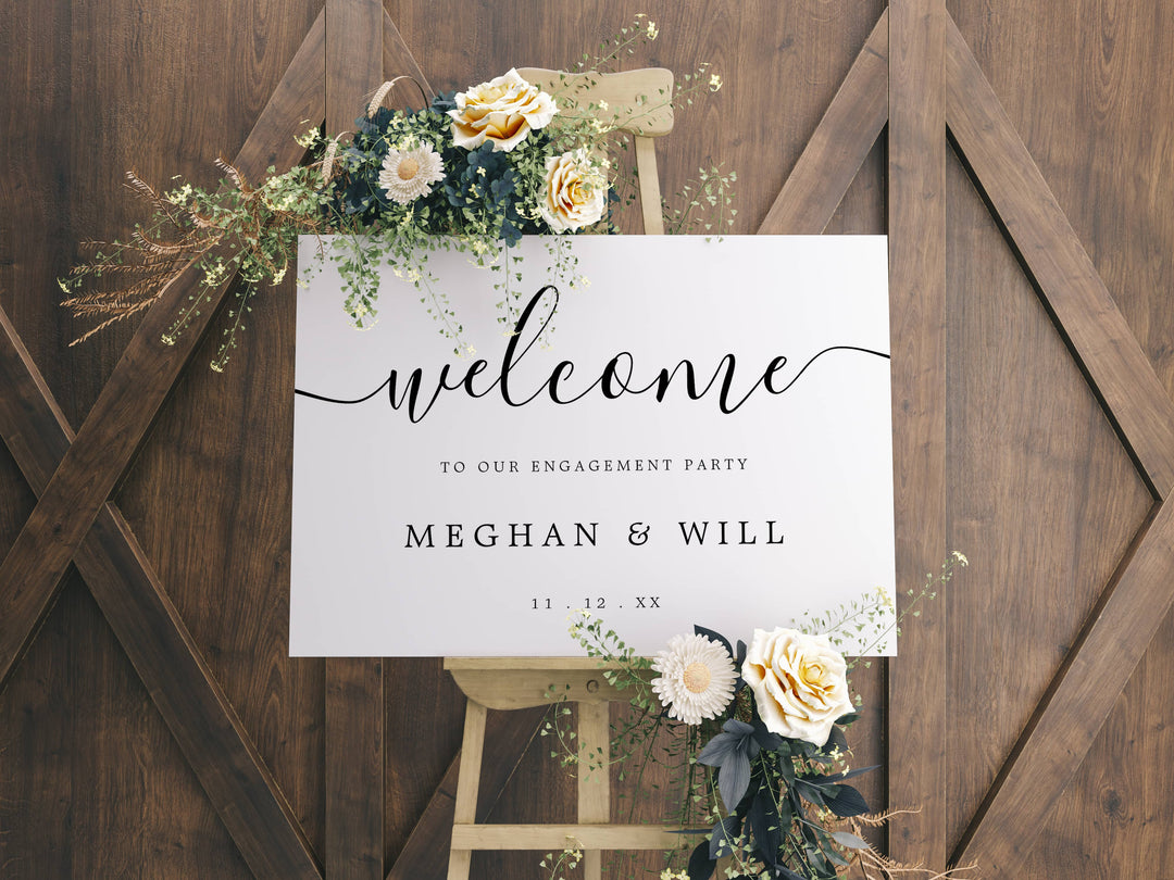 Elegant Engagement Party Welcome Sign