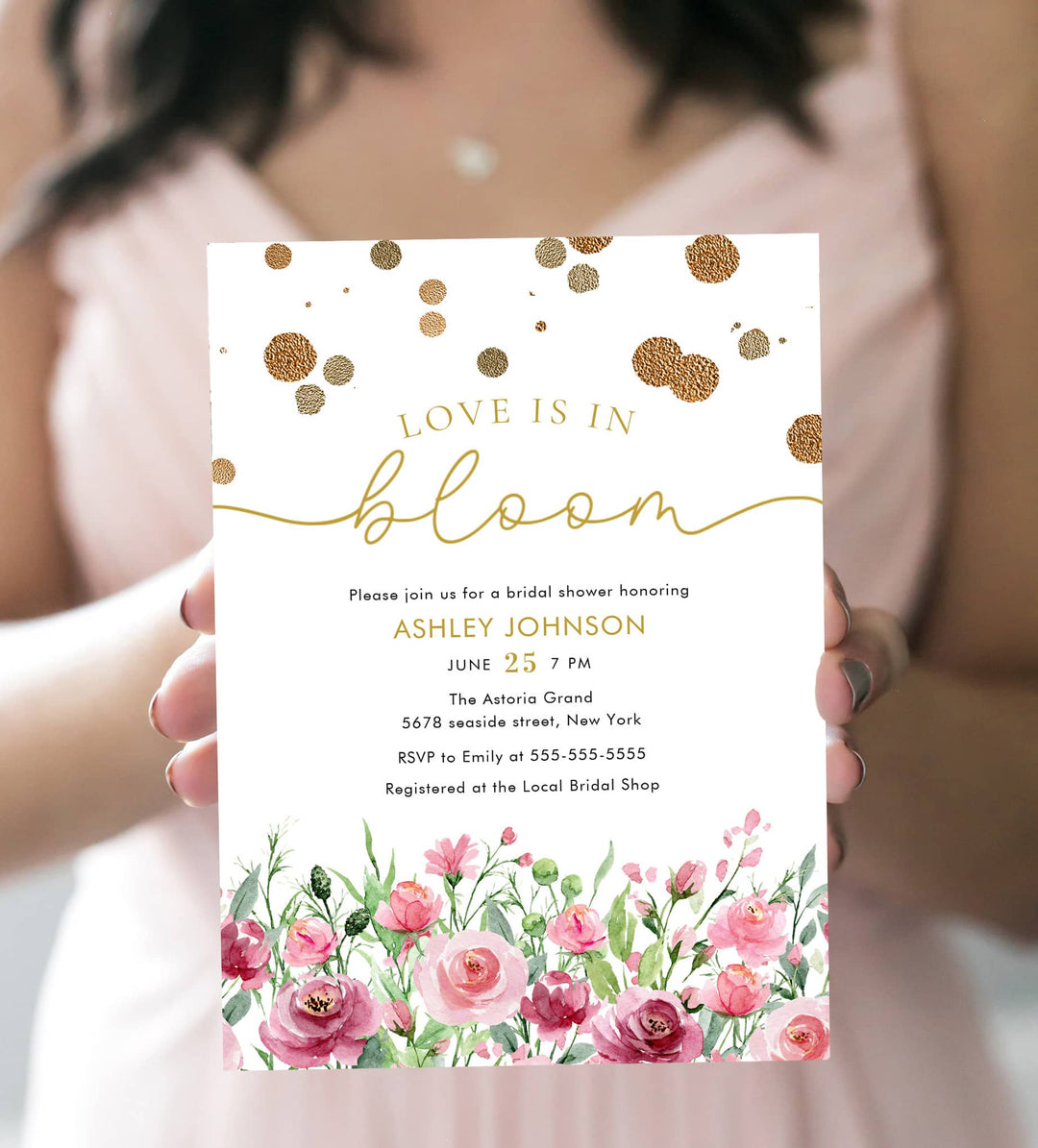 LOVE IS IN BLOOM Bridal Shower Invitation
