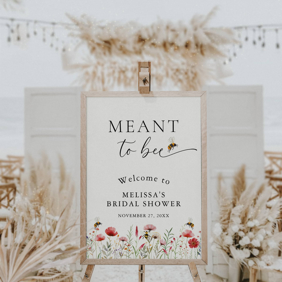 MEANT TO BEE Bridal Shower Welcome Sign