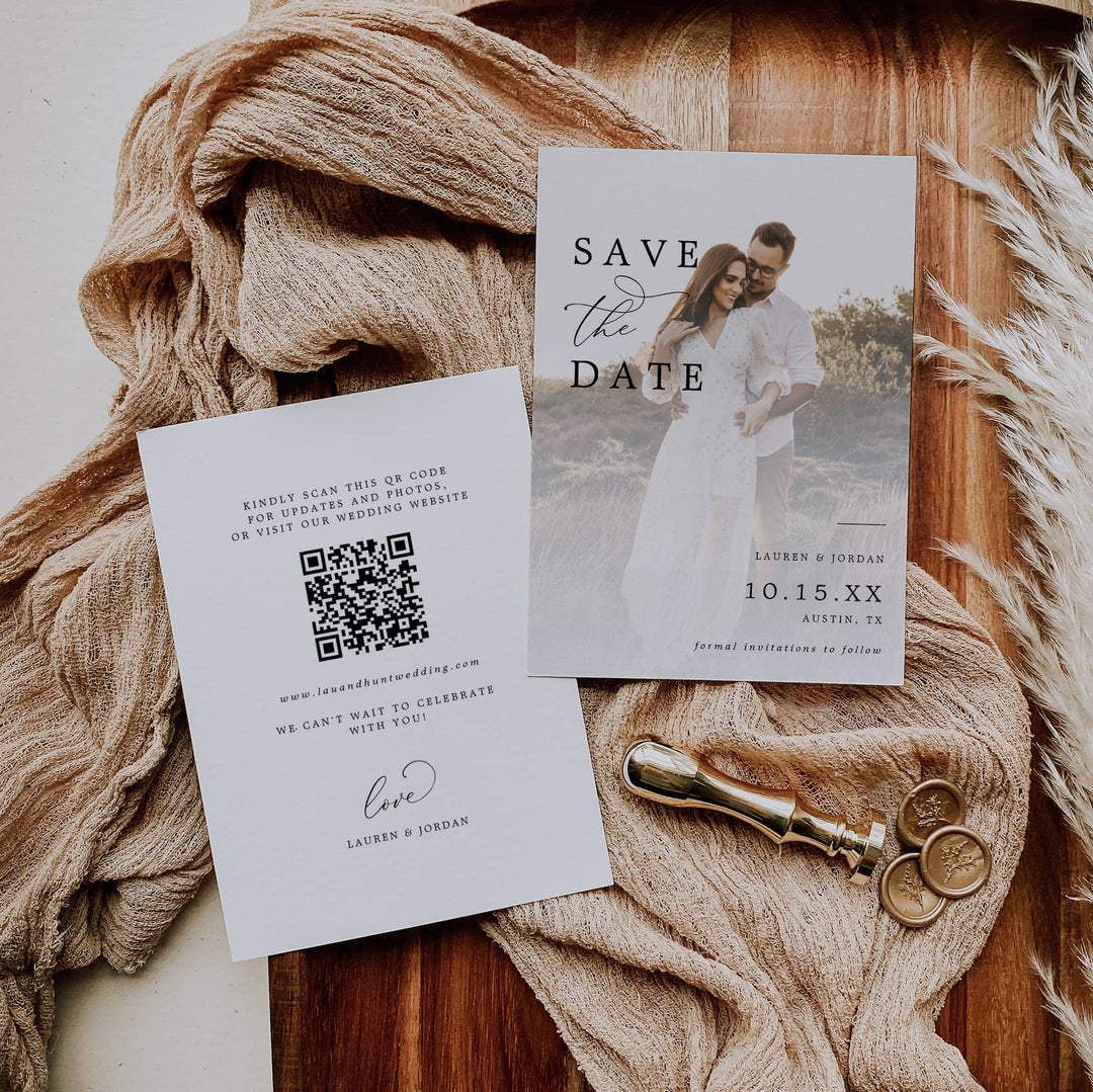 RUSTIC CHIC Save The Date Invitation