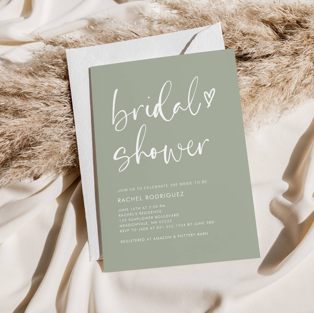 BOHO HEART Bridal Shower Invitation