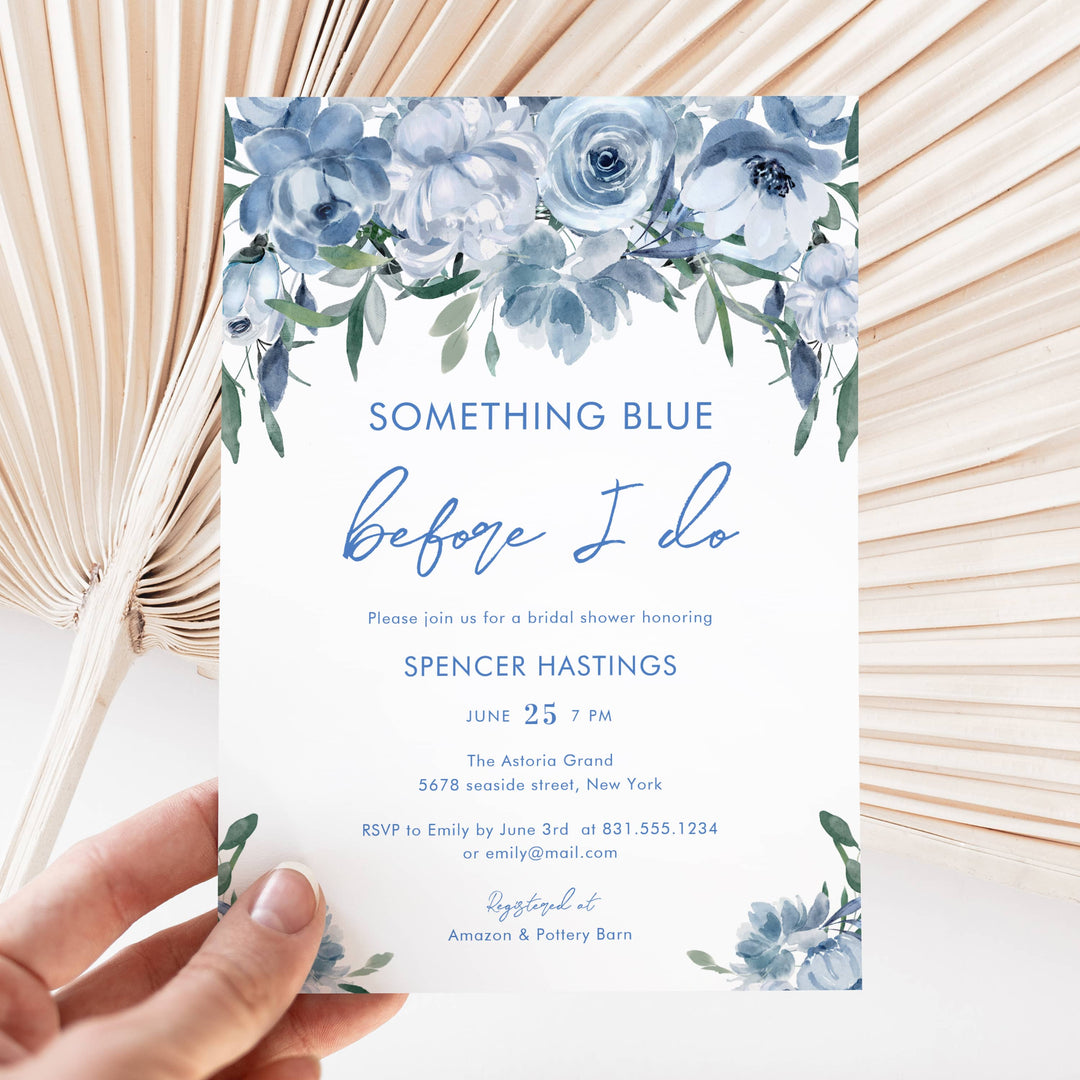 SOMETHING BLUE Bridal Shower Invitation