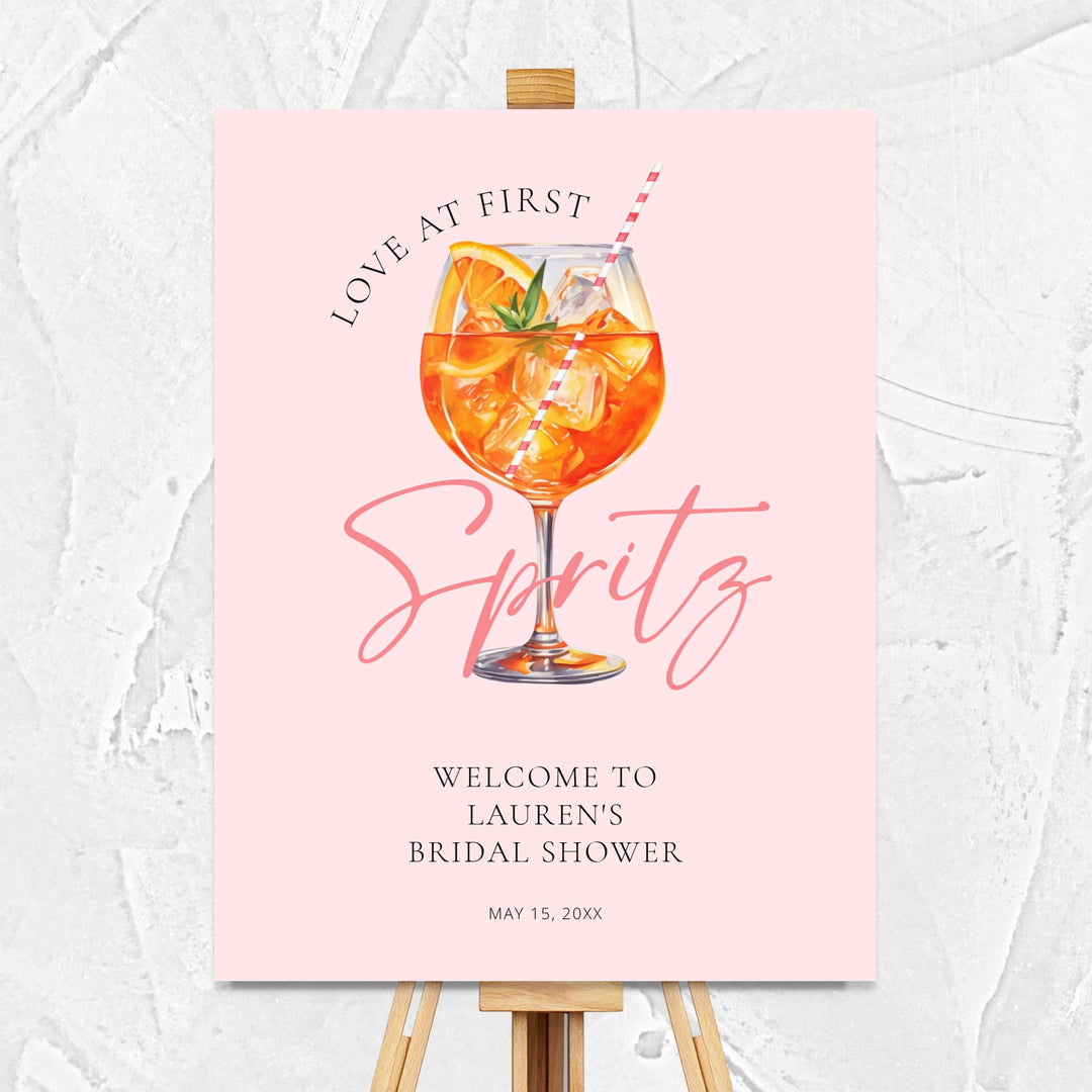 LOVE AT FIRST SPRITZ Bridal Shower Welcome Sign