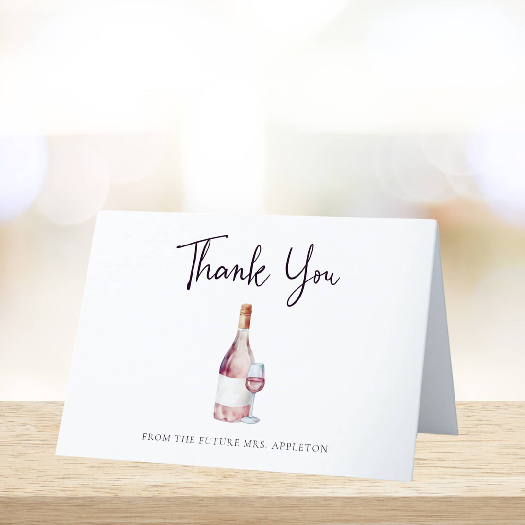 VINO BEFORE VOWS Bridal Shower Thank You Card