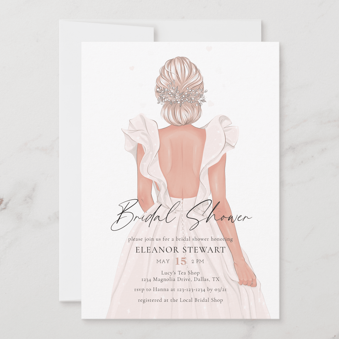 WEDDING DRESS Bridal Shower Invitation