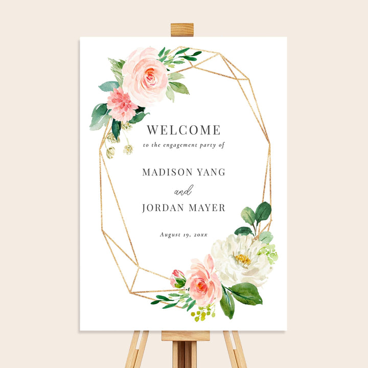 BLUSH BLOOMS Engagement Party Welcome Sign