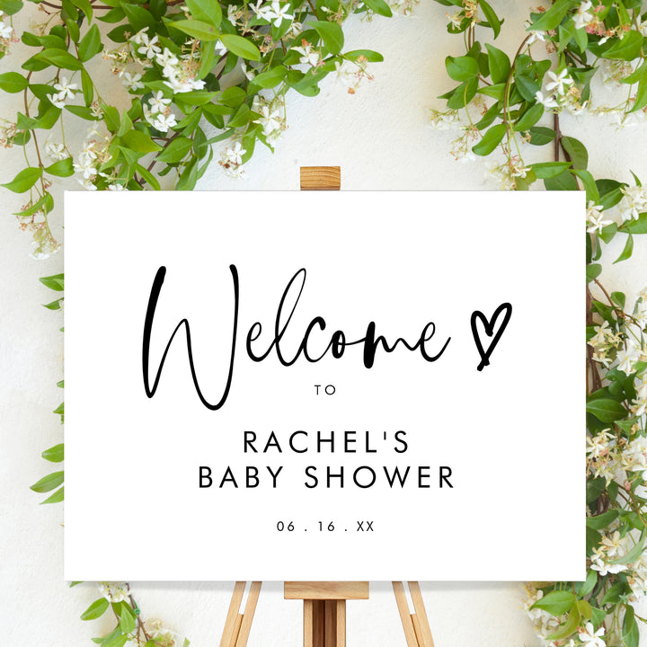 BOHO HEART Baby Shower Welcome Sign