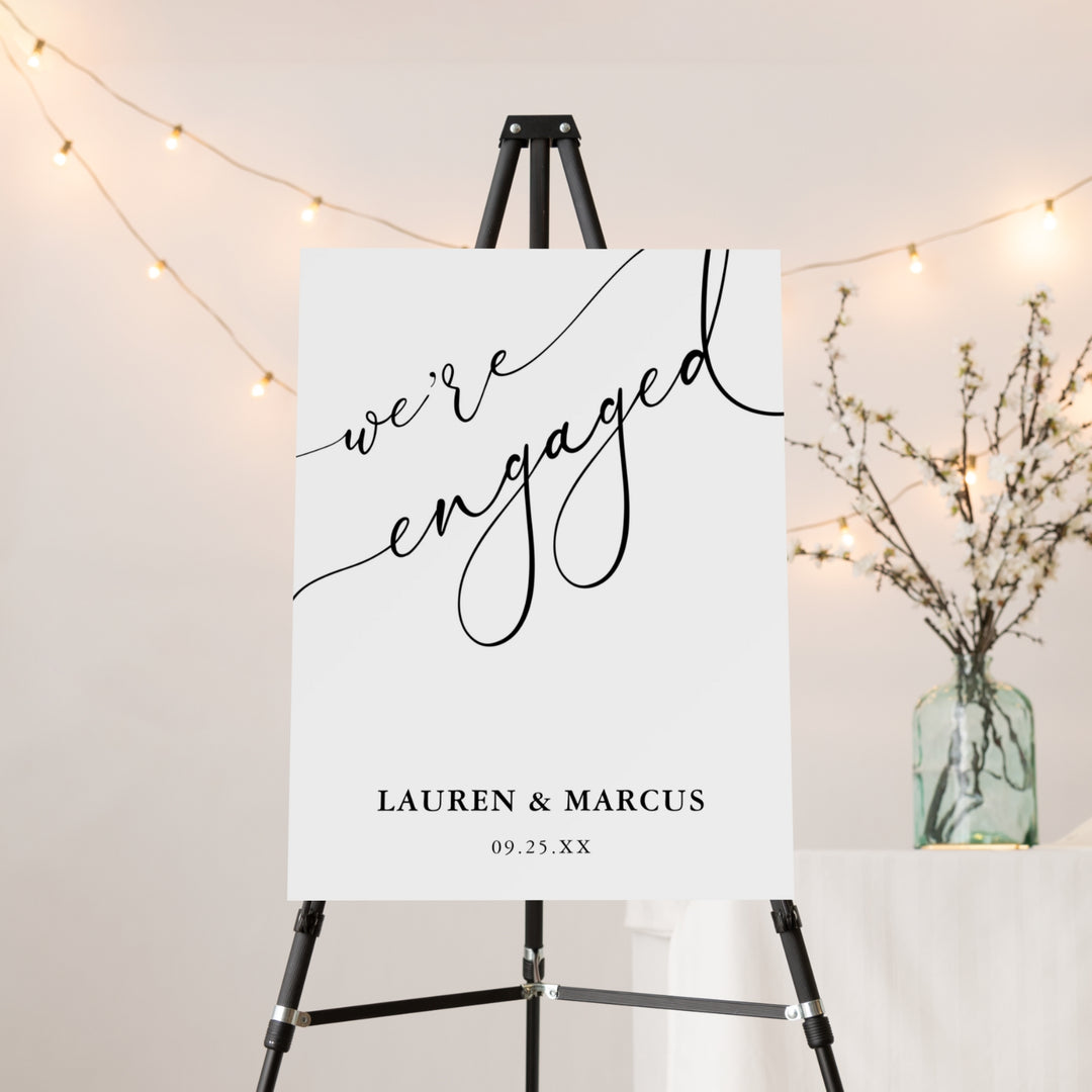 PLAYFUL SCRIPT Engagement Party Welcome Sign