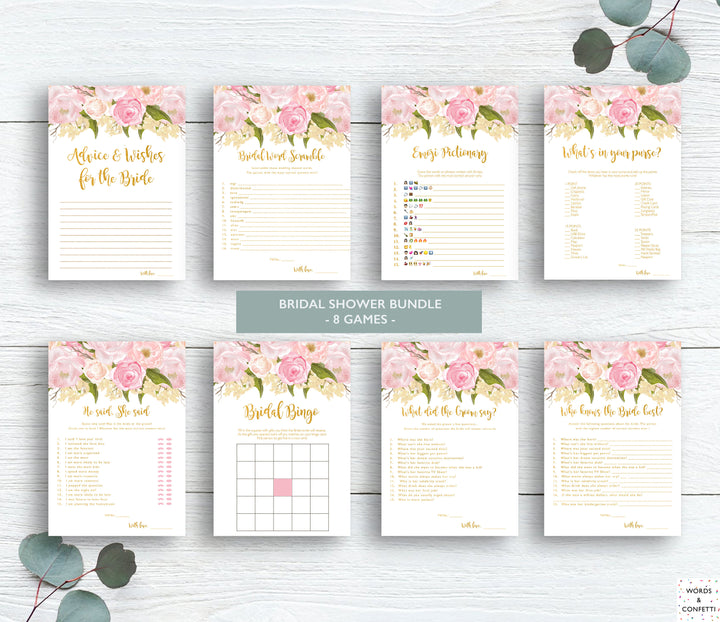 Bridal-Shower-Games-Printable-Bridal-Emoji-Pictionary-pink-and-gold