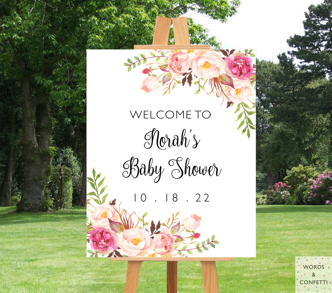 Boho Chic Baby Shower Welcome Sign
