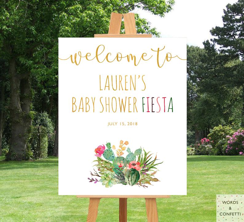 baby-shower-fiesta-decorations-succulent-words-and-confetti