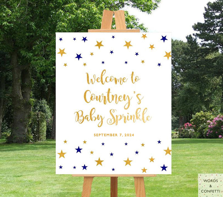 Twinkle Twinkle Little Star Baby Shower Welcome Sign