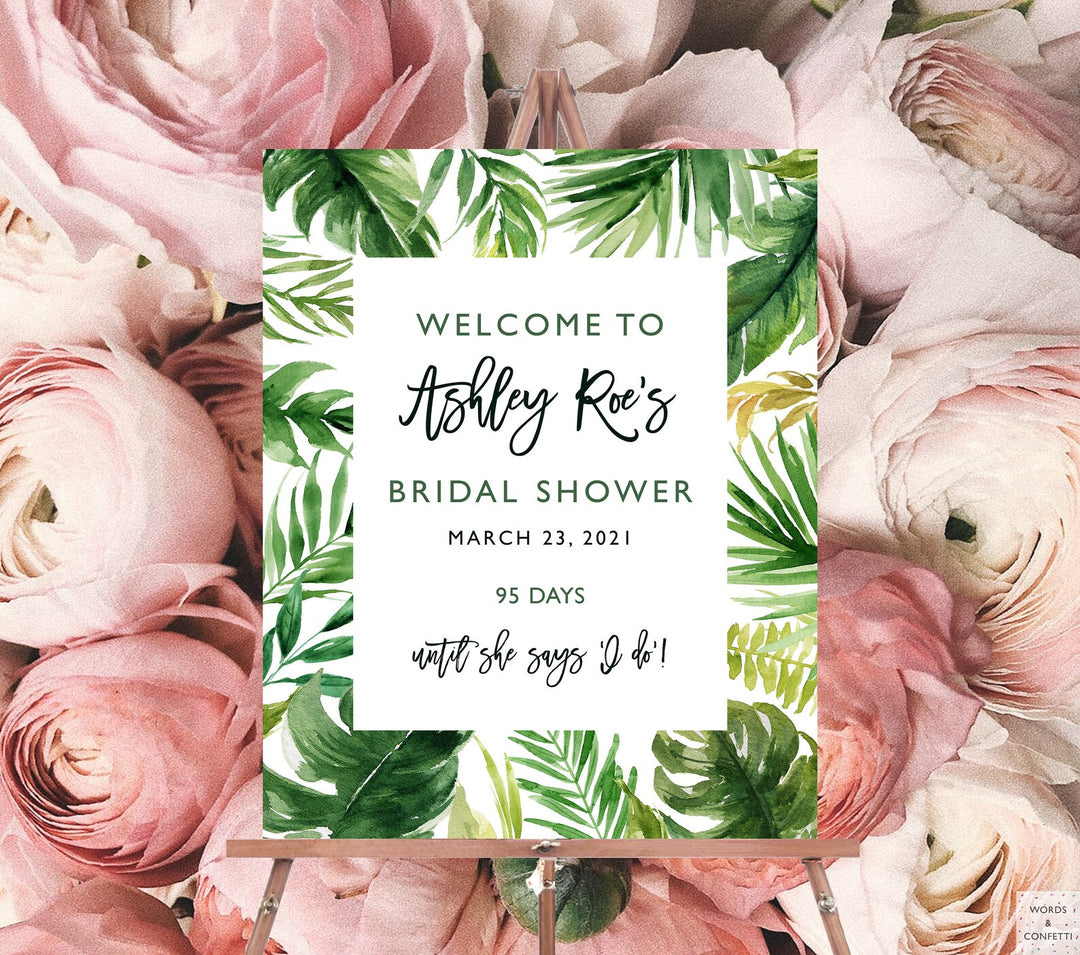 Tropicana Jungle Bridal Shower Welcome Sign