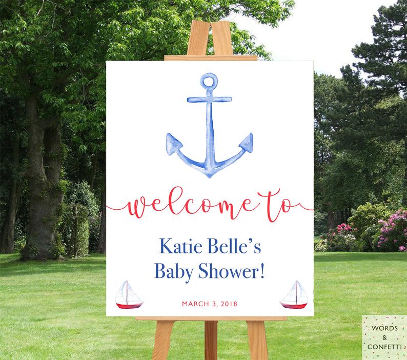 nautical-baby-shower-decorations-words-and-confetti