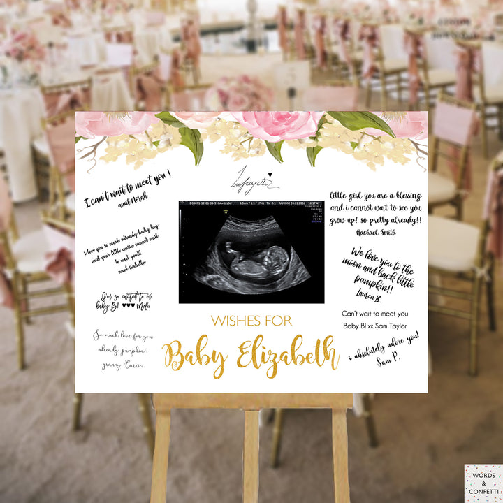 pink-and-gold-baby-shower-guest-book-sign-wordsandconfetti