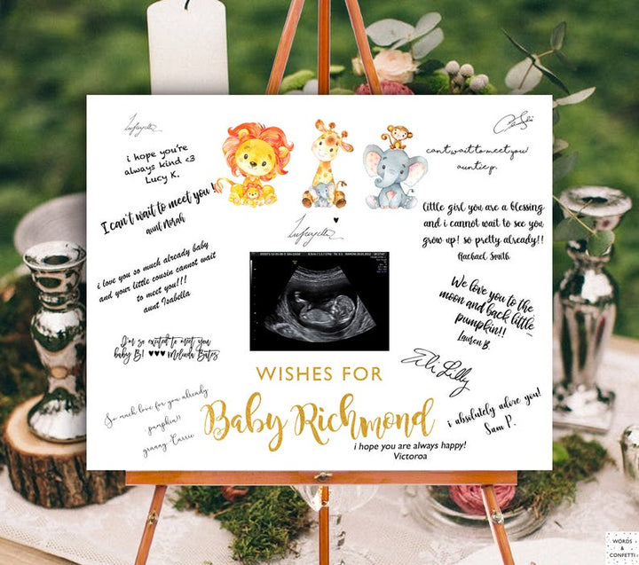 safari-baby-shower-guest-book-sign-words-and-confetti
