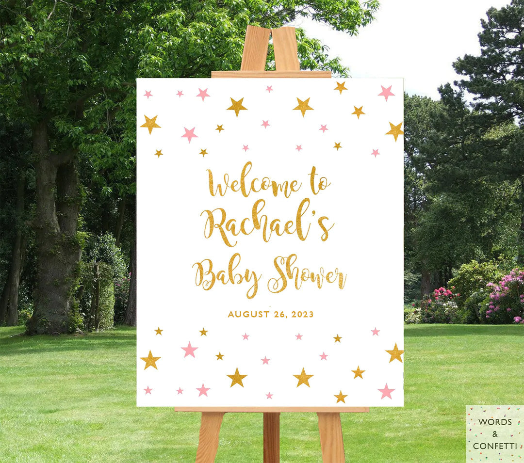 Twinkle Twinkle Little Star Baby Shower Welcome Sign